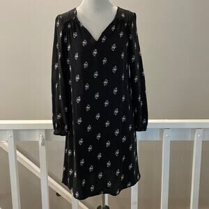 Old Navy Black / White Long Sleeve V-neck Sheath Dress Size XS